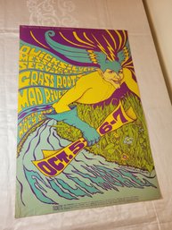 Quicksilver Messenger Service Grass Roots Mad River Oct 5-7 1968 Original Concert Poster 1st Print