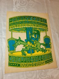 Johnny Cash And  Hick & His Hot Kicks April 24 1966 At Carousel Ballroom Original Concert Poster 1st Printing