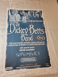 The Dickey Betts Band At The Commodore Original Concert Poster