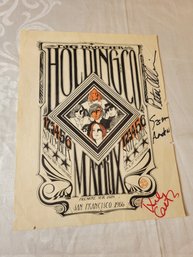 Big Brother And The Holding Company Original Handbill Nov 1966 At The Fillmore Signed By Band Members