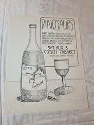 Dinosaurs Aug 8th 1987 At Cotati Cabaret Original Concert Handbill