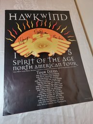 Hawkwind Spirit Of The Age 1995 North American Tour Original Poster Signed By Band