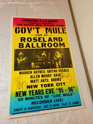 Govt Mule At Roseland Ballroom New Years Eve 1996 Original Concert Poster Signed