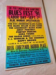Portsmouth Nh Blues Fest 1991 Original Concert Poster