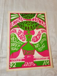 Papa Bears Medicine Show At Retinal Circus March 1968 Original Concert Postcard