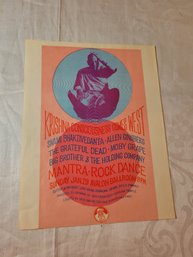 Grateful Dead Et Al Krishna Consciousness Comes West 1967 Original Concert Handbill