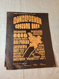 Grateful Dead Dance Of Death Costume Ball 1966 Original Concert Handbill