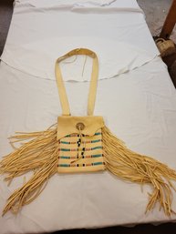 Native American Leather Beaded Purse Handmade