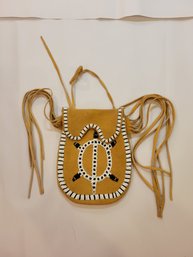 Rawhide And Beads Native American Hand Made Purse
