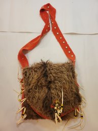 Authentic Handmade Native American Buffalo Fur And Wool Purse