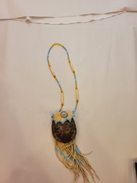 Authentic Handmade Native American Turtle Shell Medicine Pouch Necklace