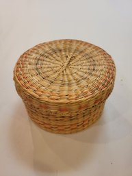 Authentic Handmade Native American Straw Grass Basket