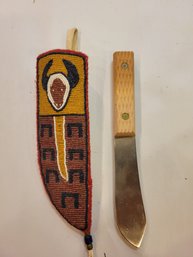 Authentic Handmade Native American Sheath With Russell Knife