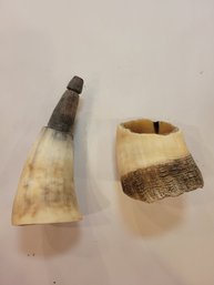 Authentic Handmade Native American Bone Horn And Piece Of Horn
