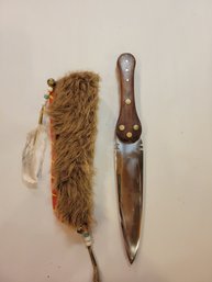 Authentic Handmade Native American Knife With Sheath