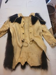 Authentic Handmade Native American Hunters Hide And Bear Fur Jacket