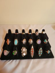 Native American Sterling Rings Lot Sized 6-7