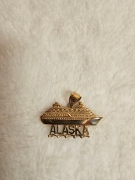 14k Gold Alaska Pendant
