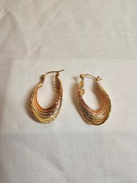 14k Yellow And Rose Gold Earrings
