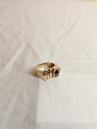10k Gold Men's Gambler Ring