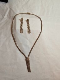 Vintage Mexican Sterling Necklace And Earrings Combo