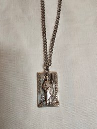 Sterling St Jude Medal With Metal Chain