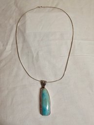 Sterling With Larimar Pendant