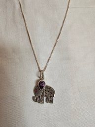 Sterling Elephant Necklace