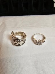 2 Sterling  Rings Just Under 7