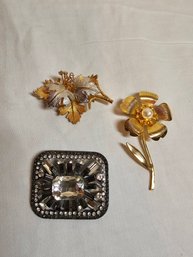 3 Vintage Costume Brooches