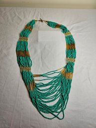 Large Turquoise Beaded Necklace
