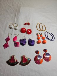 Wild Colors Costume Earrings Lot