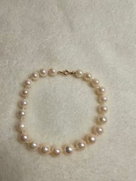 Pearl Bracelet With 14k Gold Clasp