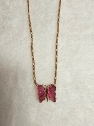 14k Gold Chain With Butterfly