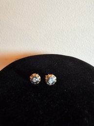 14k Gold With Small Diamond Earrings