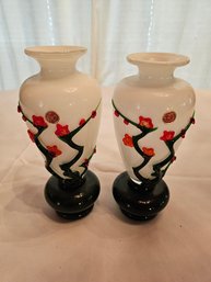 Pair Antique Peking Glass Vases
