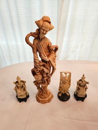 4 Chinese Resin Sculptures
