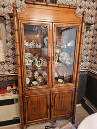 Vintage Faux Bamboo Display Cabinet
