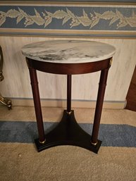 Small Wood And Marble Top Table