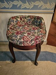 Small Flower Upholstered Swivel Chair