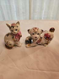 Franklin Mint Cat And Dog