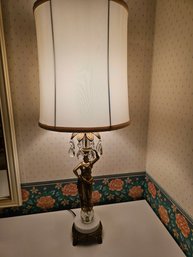 Italian Brass And Marble Lamp