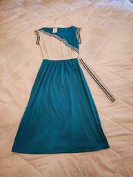 Vintage Dress Blue And White Size 5