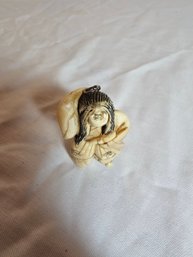 Antique Ivory Netsuke Figurine Changing Face