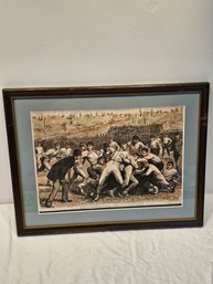 Framed Engraving From Harpers Weekly Of Yale V. Princeton Football 1879