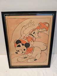 1937 Walt Disney Painting Book Page Framed