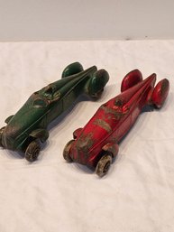 Pair Of Sum Rubber Company Toy Racecars