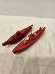 Lido Plastic Submarine And Cruiser Toys