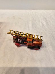 Tin Litho German Penny Toy Firetruck