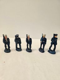 Blue Painted Composite Toy Soldiers Lot